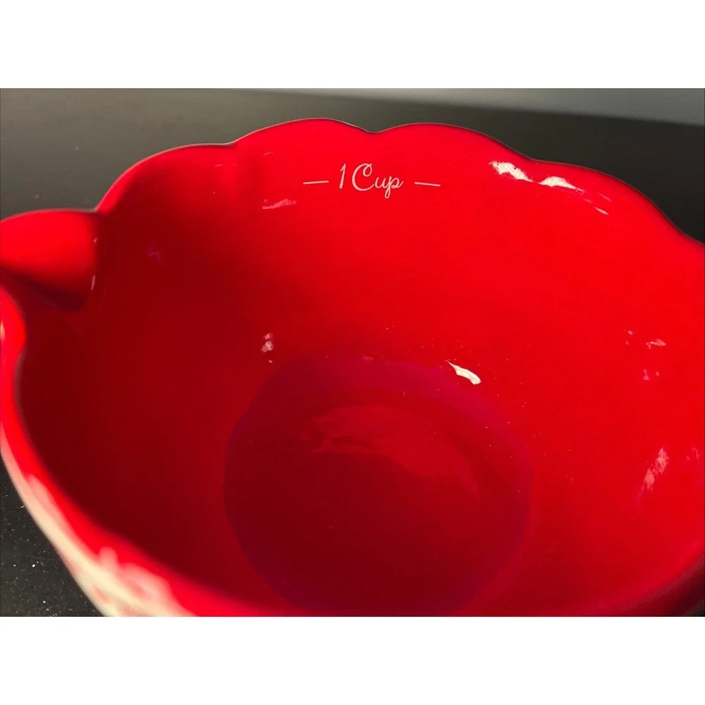 The Pioneer Woman Cheerful Rose Stoneware Measuring Cup Set Dishwasher Safe